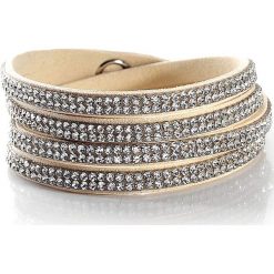 Bransoletka w kolorze beżowym. Brązowe bransoletki damskie marki Crystal & Co, z tworzywa sztucznego, sztuczne. W wyprzedaży za 38,95 zł.