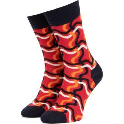 Skarpety Wysokie Unisex HAPPY SOCKS - SQL01-4300 Czerwony Kolorowy. Czerwone skarpetki damskie Happy Socks, bez wzorów, z elastanu. Za 39,90 zł.