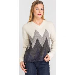 Wielokolorowy sweter My Twin w szary wzór. Szare swetry damskie Twinset, s, z aplikacjami, z wełny, bez rękawów, bez kaptura. Za 343,60 zł.