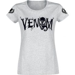 Venom (Marvel) Logo Koszulka damska odcienie szarego. Szare bluzki z odkrytymi ramionami Venom (Marvel), xxl, z motywem z bajki. Za 79,90 zł.