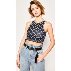Biustonosz top Tommy Jeans DW0DW08016. Niebieskie biustonosze Tommy Jeans, bez wzorów, z elastanu. Za 229,00 zł.
