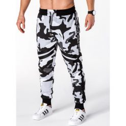SPODNIE MĘSKIE DRESOWE P665 - CZARNE. Czarne spodnie dresowe męskie Ombre Clothing, z bawełny. Za 65,00 zł.