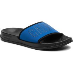 Klapki CALVIN KLEIN - Slide KW0KW00728 446. Niebieskie klapki damskie Calvin Klein, bez wzorów, z tworzywa sztucznego, bez obcasa. Za 129,00 zł.