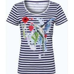 Marc Cain Sports - T-shirt damski, niebieski. Niebieskie t-shirty damskie Marc Cain Sports, z nadrukiem, z szyfonu. Za 649,95 zł.