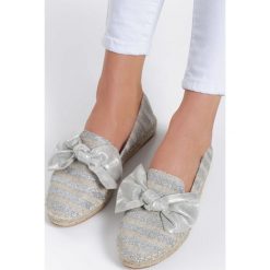 Srebrne Espadryle Combinability. Szare espadryle damskie vices, bez wzorów, bez obcasa. Za 49,99 zł.