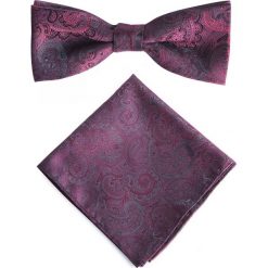 Mucha z poszetką MUA0001309. Czerwone muszki męskie marki Giacomo Conti, paisley, z mikrofibry. Za 69,00 zł.
