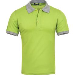 Koszulka polo męska slim seledynowa Recea. Zielone koszulki męskie Recea, xl, z aplikacjami, z bawełny, bez rękawów. Za 29,99 zł.