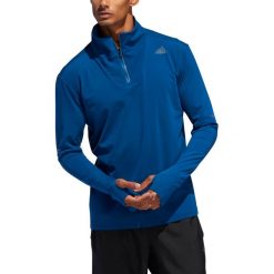 Bluza adidas Supernova 1/4 Zip Tee M Indygo. Niebieskie bluzy męskie Adidas, m, bez wzorów, eleganckie, bez kołnierzyka, z krótkim rękawem, długie, bez kaptura. Za 199,99 zł.