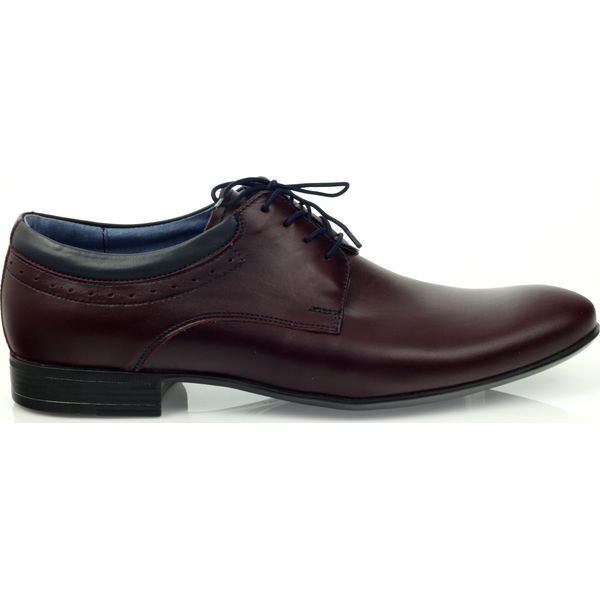 Tur Półbuty bordowe męskie. Czerwone buty wizytowe męskie Tur, bez wzorów, ze skóry, wizytowe, bez zapięcia. W wyprzedaży za 239,00 zł.