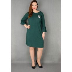 Elegancka sukienka rękaw falbanka suże rozmiary dla puszystych. Żółte sukienki damskie Moda Size Plus Iwanek, na co dzień, na jesień, plus size, bez wzorów, z wiskozy, eleganckie, z falbankami, plus size, bez rękawów, trapezowe. Za 139,00 zł.