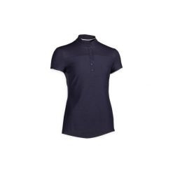 Koszulka jeździecka polo 500 damska. Niebieskie koszulki damskie FOUGANZA, xs, bez wzorów, z elastanu, bez rękawów. Za 69,99 zł.