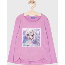 Blukids - Bluzka dziecięca 98-134 cm. Fioletowe bluzki dziewczęce Blukids, z nadrukiem, z dzianiny, z okrągłym kołnierzem, bez rękawów, bez kaptura. W wyprzedaży za 44,90 zł.