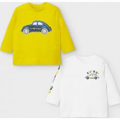 Mayoral - Longsleeve dziecięcy 68-98 cm (2-pack). Żółte t-shirty chłopięce Mayoral, z nadrukiem, z bawełny, z długim rękawem. Za 87,90 zł.