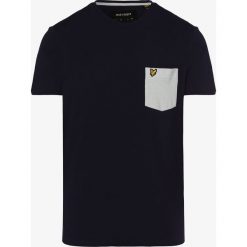 Lyle & Scott - T-shirt męski, niebieski. Niebieskie t-shirty męskie Lyle & Scott, s, z aplikacjami, z kontrastowym kołnierzykiem. Za 149,95 zł.