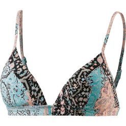 Biustonosz bikini w kolorze turkusowym ze wzorem. Niebieskie stroje kąpielowe dwuczęściowe damskie Najlepsze stroje na plażę, z materiału. W wyprzedaży za 121,95 zł.