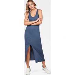 G-Star Raw - Sukienka. Niebieskie sukienki damskie G-Star RAW, na co dzień, s, bez wzorów, z bawełny, retro, z okrągłym kołnierzem, bez rękawów, proste. W wyprzedaży za 179,90 zł.
