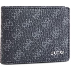 Duży Portfel Męski GUESS - City Logo Slg SM2587 POL24 BLA. Czarne portfele męskie Guess, bez wzorów, ze skóry ekologicznej. W wyprzedaży za 169,00 zł.