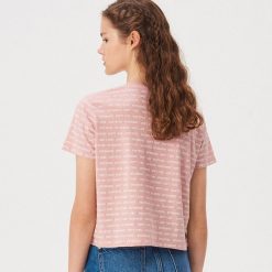 T-shirt z napisami - Różowy. Różowe t-shirty damskie Sinsay, s, z napisami, bez kołnierzyka. Za 19,99 zł.