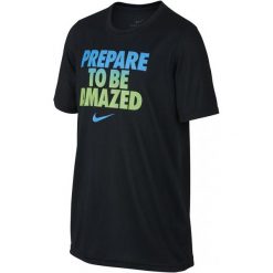 Nike Koszulka B Nk Dry Leg Tee To Be Amazed Black M. Czarne t-shirty chłopięce marki Nike, z napisami. Za 89,00 zł.