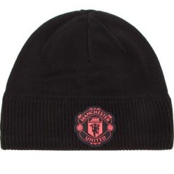 Czapka adidas - Mufc Beanie Cl CY5593 Black/Corpink. Czarne czapki męskie Adidas, bez wzorów, z materiału. Za 99,95 zł.