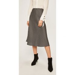 Answear - Spódnica. Czarne spódniczki damskie ANSWEAR, na co dzień, s, w grochy, z elastanu, casualowe, z podwyższonym stanem, midi, proste. W wyprzedaży za 79,90 zł.