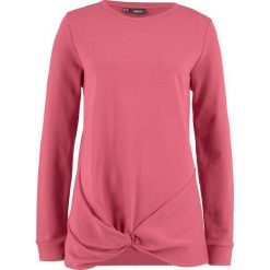 Bluza z przewiązaniem bonprix dymny malinowy. Czerwone bluzy damskie bonprix. Za 49,99 zł.
