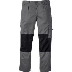 Spodnie bojówki Loose Fit z mocnego materiału bonprix dymny szary - czarny. Szare spodnie męskie bonprix, m, z aplikacjami. Za 129,99 zł.