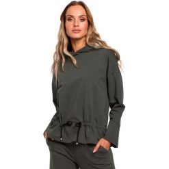 Zielona Kobieca Bluza z Kapturem. Zielone bluzki damskie Moe, s, bez wzorów, z elastanu, bez rękawów, z kapturem. Za 147,90 zł.