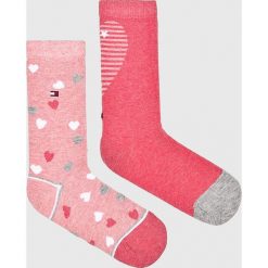 Tommy Hilfiger - Skarpetki dziecięce (2-pack). Żółte skarpetki dziewczęce TOMMY HILFIGER, bez wzorów, z elastanu. W wyprzedaży za 29,90 zł.