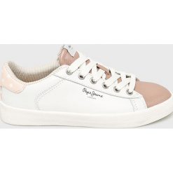 Pepe Jeans - Buty Kioto Dotty. Białe buty sportowe damskie Pepe Jeans, bez wzorów, z jeansu, sportowe. W wyprzedaży za 249,90 zł.