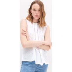 Bluzka z tkaniny plumeti - Biały. Białe bluzki damskie House, xl, bez wzorów, z tkaniny, bez kołnierzyka, bez rękawów. W wyprzedaży za 39,99 zł.