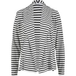 Wdzianko shirtowe bez zapięcia bonprix antracytowy melanż - kremowy w paski. Szare żakiety damskie bonprix, w paski. Za 37,99 zł.