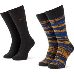 Zestaw 2 par wysokich skarpet męskich BOSS - 2P Rs Stripe Cc 50414712 012. Szare skarpetki męskie Boss, bez wzorów, z elastanu. W wyprzedaży za 59,00 zł.