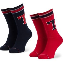 Zestaw 2 par wysokich skarpet unisex TOMMY HILFIGER - 472021001 Tommy Orginal 085. Czerwone skarpetki męskie TOMMY HILFIGER, bez wzorów, z elastanu. Za 59,00 zł.