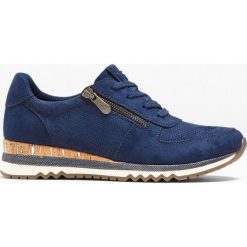Sneakersy Marco Tozzi bonprix ciemnoniebieski. Niebieskie buty sportowe damskie bonprix, bez wzorów, sportowe. Za 189,99 zł.