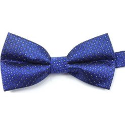 Niebieska Mucha w Drobny Wzór, Męska MUVRN0051. Niebieskie muszki męskie Vernon, na imprezę, w paski, eleganckie. Za 29,00 zł.