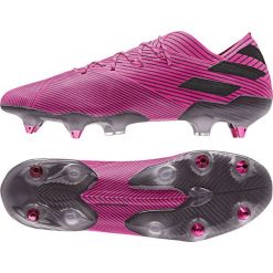 Buty piłkarskie adidas Nemeziz 19.1 Sg M F99838. Różowe buty sportowe męskie Adidas, z materiału, na sznurówki, do piłki nożnej. W wyprzedaży za 779,00 zł.