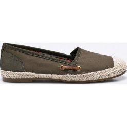 Tamaris - Espadryle. Zielone espadryle damskie marki Tamaris, z gumy, na płaskiej podeszwie. W wyprzedaży za 129,90 zł.