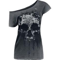 Black Premium by EMP All In The Mind Koszulka damska szary/czarny. Szare bluzki damskie marki Black Premium by EMP, l, z nadrukiem, z dekoltem w łódkę, z krótkim rękawem. Za 94,90 zł.