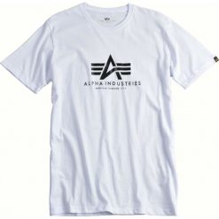 Koszulka Alpha Industries Basic 100501-09 - biały. Białe koszulki męskie Alpha Industries, m, bez wzorów, bez kołnierzyka, bez rękawów. Za 64,99 zł.