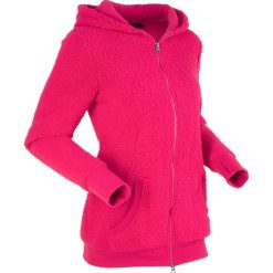 Bluzy damskie: Bluza z polaru "baranek", długi rękaw bonprix różowoczerwony