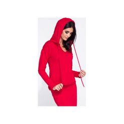 CZERWONA BLUZA DAMSKA Z KAPTUREM. Czerwone bluzy damskie marki Bien fashion, s, bez wzorów, z tkaniny, bez rękawów, z kapturem. Za 119,00 zł.