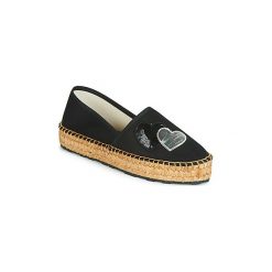 Espadryle Love Moschino JA10243G07. Czarne espadryle damskie Love Moschino, bez wzorów, bez obcasa. W wyprzedaży za 419,30 zł.