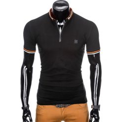 KOSZULKA MĘSKA POLO BEZ NADRUKU S916 - CZARNA. Czarne koszulki polo męskie marki Ombre Clothing, s, z nadrukiem. Za 45,00 zł.