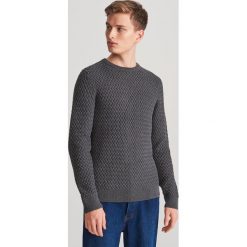 Strukturalny sweter - Szary. Szare swetry męskie Reserved, s, bez wzorów, bez kołnierzyka, bez kaptura. Za 139,99 zł.