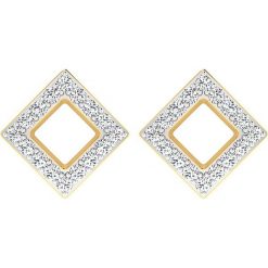 Złote kolczyki-wkrętki z diamentami. Żółte kolczyki damskie Art of Diamond & Co., z diamentem, złote. W wyprzedaży za 606,95 zł.
