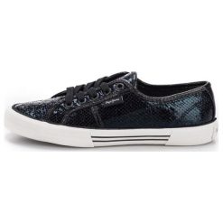 Pepe Jeans tenisówki damskie Aberlady Luxor 37 czarny. Czarne trampki i tenisówki damskie Pepe Jeans, bez wzorów, z jeansu, bez zapięcia. W wyprzedaży za 179,00 zł.