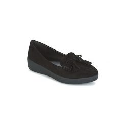 Tenisówki FitFlop TASSEL BOW SNEAKERLOAFER. Czarne trampki i tenisówki damskie FitFlop, bez wzorów, bez zapięcia. Za 293,30 zł.