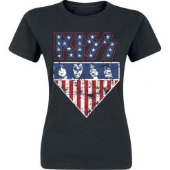 Kiss Stars & Stripes Koszulka damska czarny. Czarne koszulki damskie Kiss, l, bez wzorów, bez kołnierzyka, bez rękawów. Za 74,90 zł.