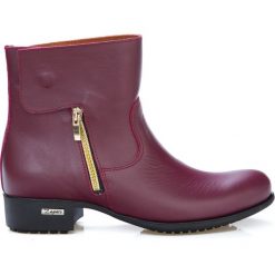 Botki - skóra naturalna - model 475 - kolor bordowy. Czerwone botki damskie Zapato, ze skóry, bez obcasa, bez zapięcia. W wyprzedaży za 339,00 zł.